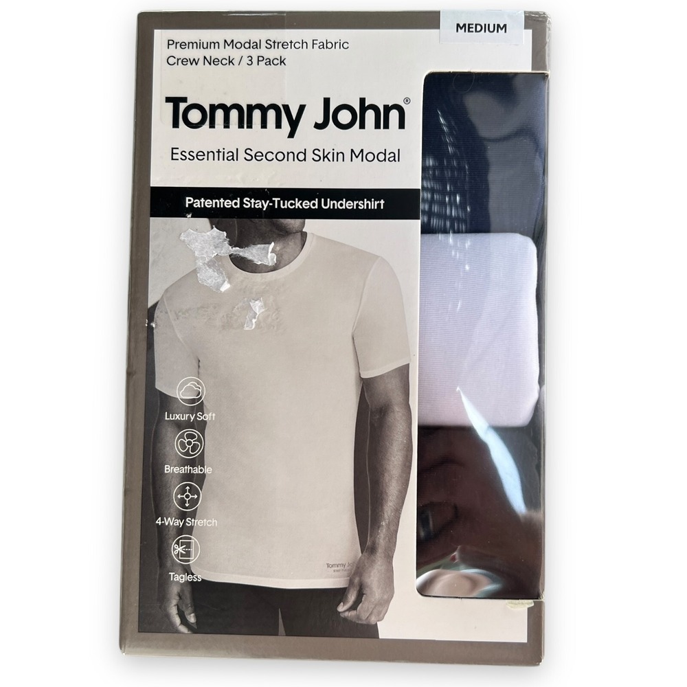 Tommy John Essential Second Skin‎ Modal Stay Tucked Undershirt Medium Multicolor